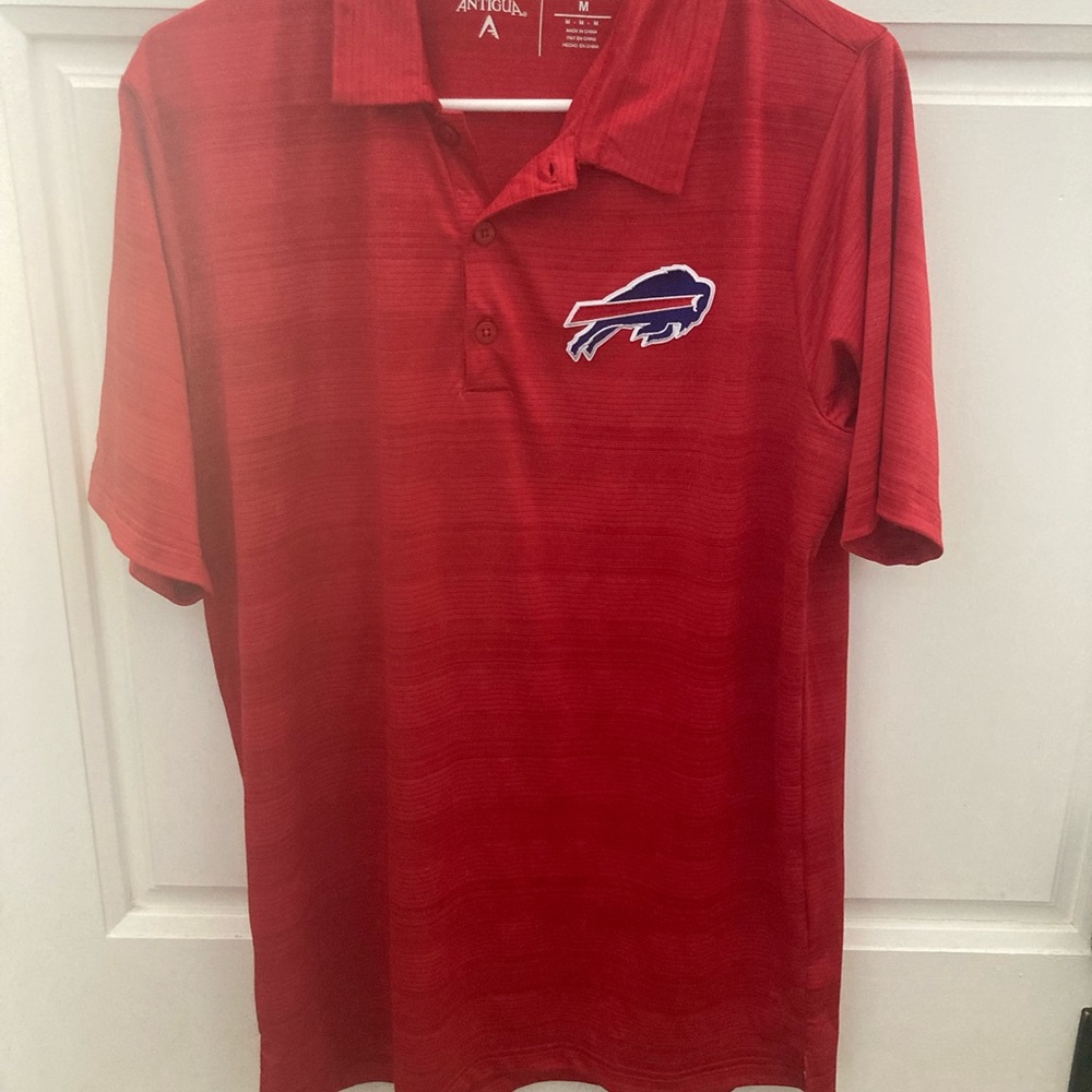 Antigua Men's Red buffalo bills Polo with Embroidered Emblem